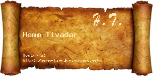 Hemm Tivadar névjegykártya
