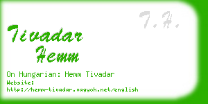 tivadar hemm business card